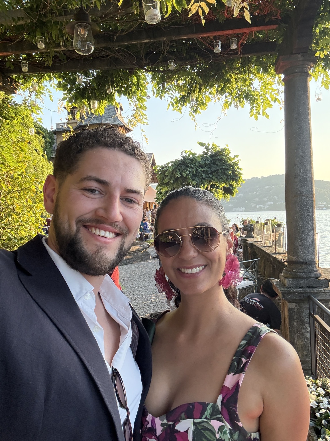 Patricia and Sebastian together on a summer evening at Lake Como